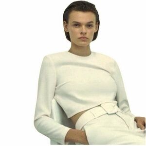 Zara Cream Long Sleeve Blouse